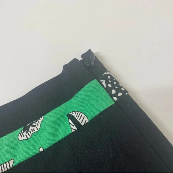 NEW Diane Von Furstenberg Claire Skirt in Simple Toile Garden Green Black Size 6 - Picture 5 of 13